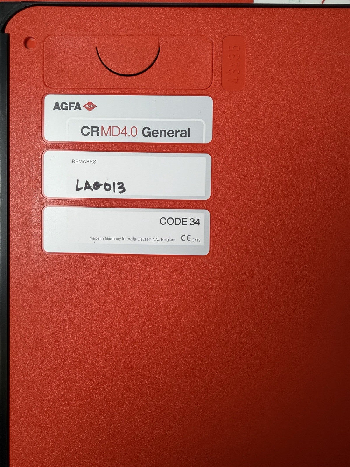 AGFA CR MD4.0 General X-Ray Film Cassette Imaging Plate 43x35" - Code 34 AGFA CR MD4.0 General X-Ray Film Cassette Imaging Plate 43x35" - Code 34