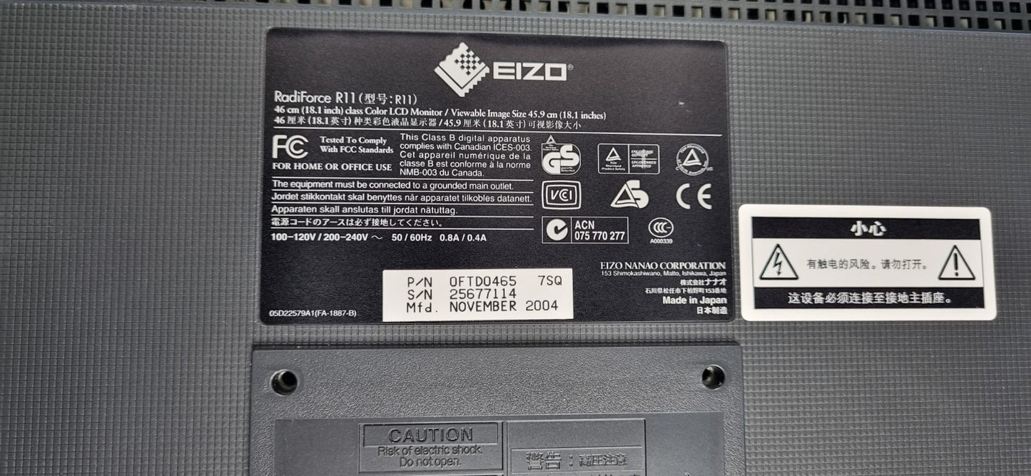 Siemens 3099553 / 03099553 / OFTD0465 Eizo RadiForce R11 18.1" Color LCD Monitor