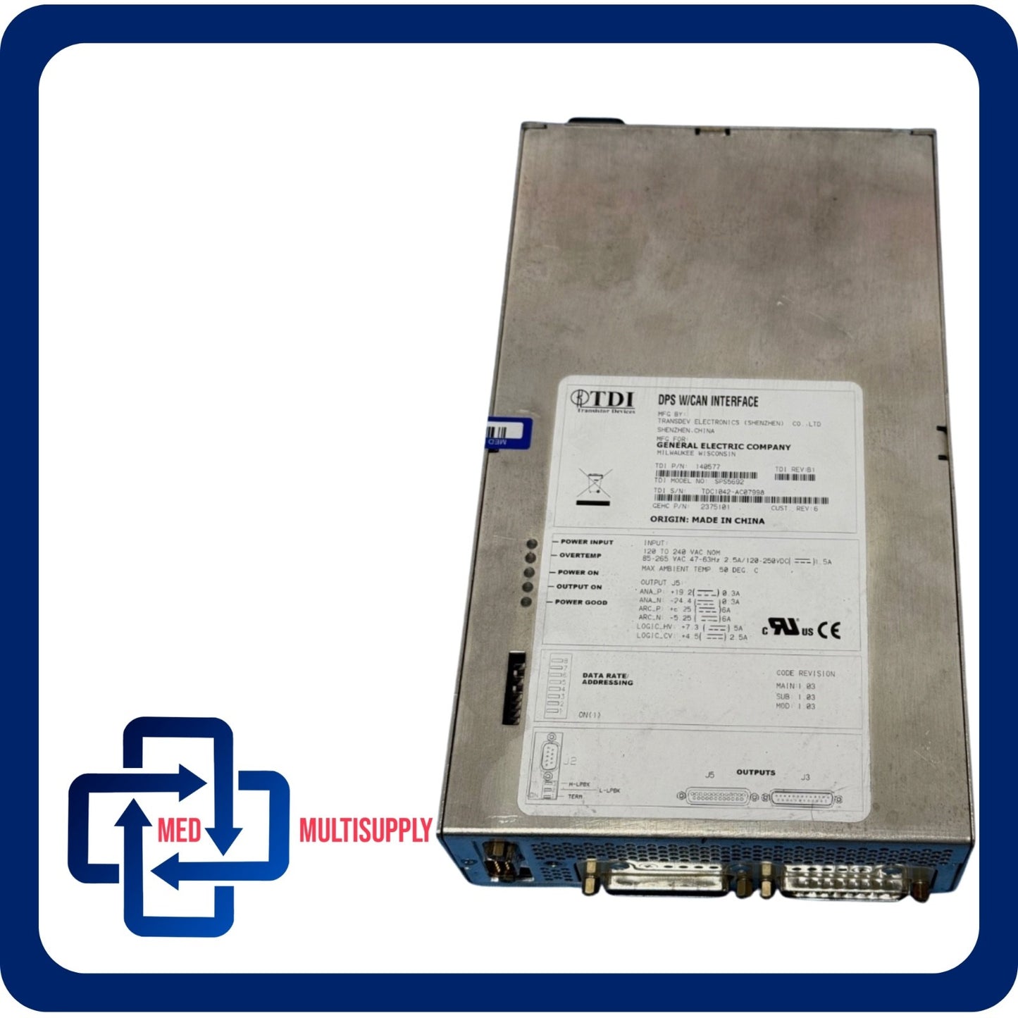 GE TDI DPS with CAN Interface Digital Detector Power Supply 2375101  /TDI 140577