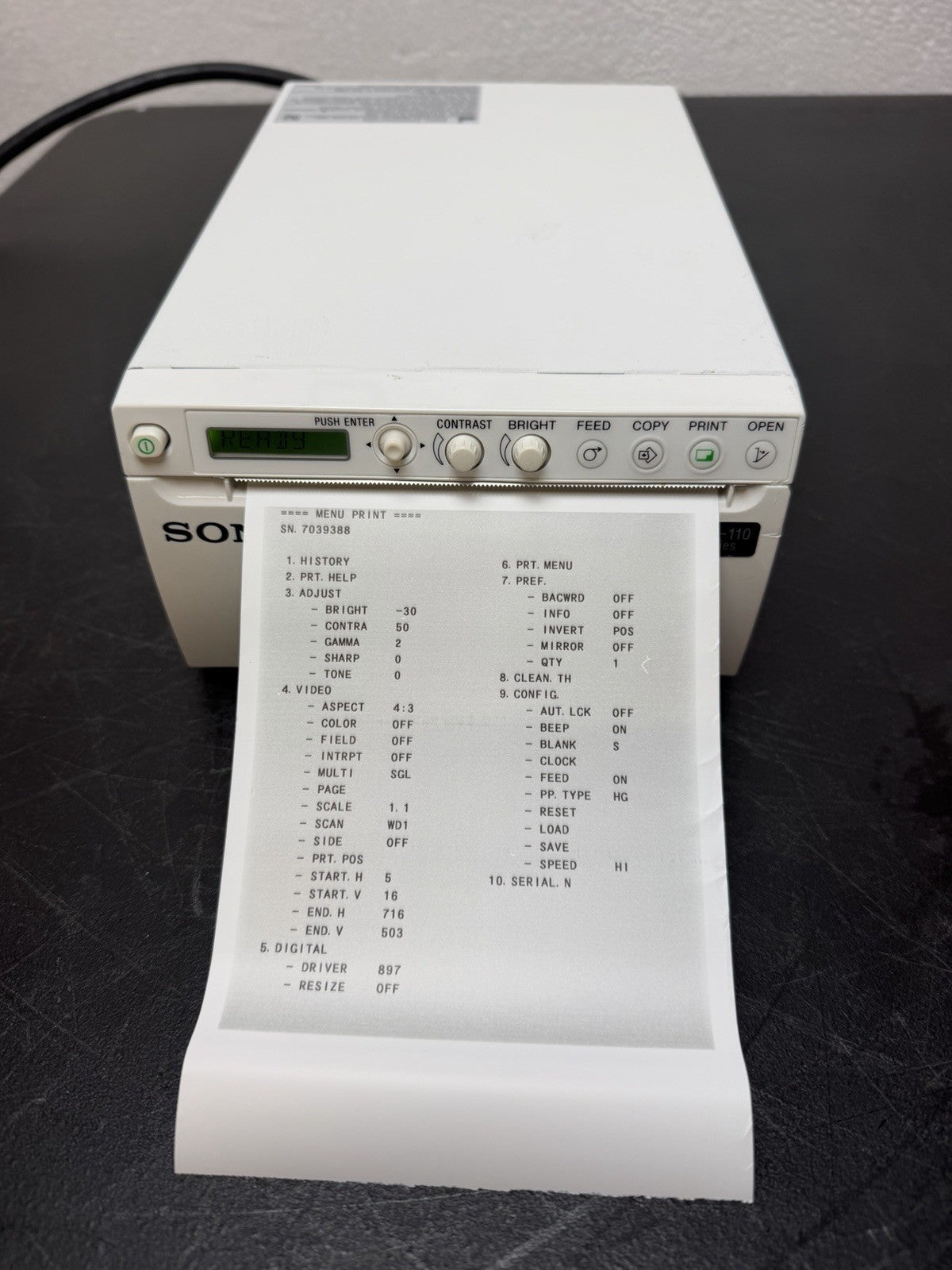 Sony Video Printer UP-X898MD Hybrid Graphic Thermal Printing USED