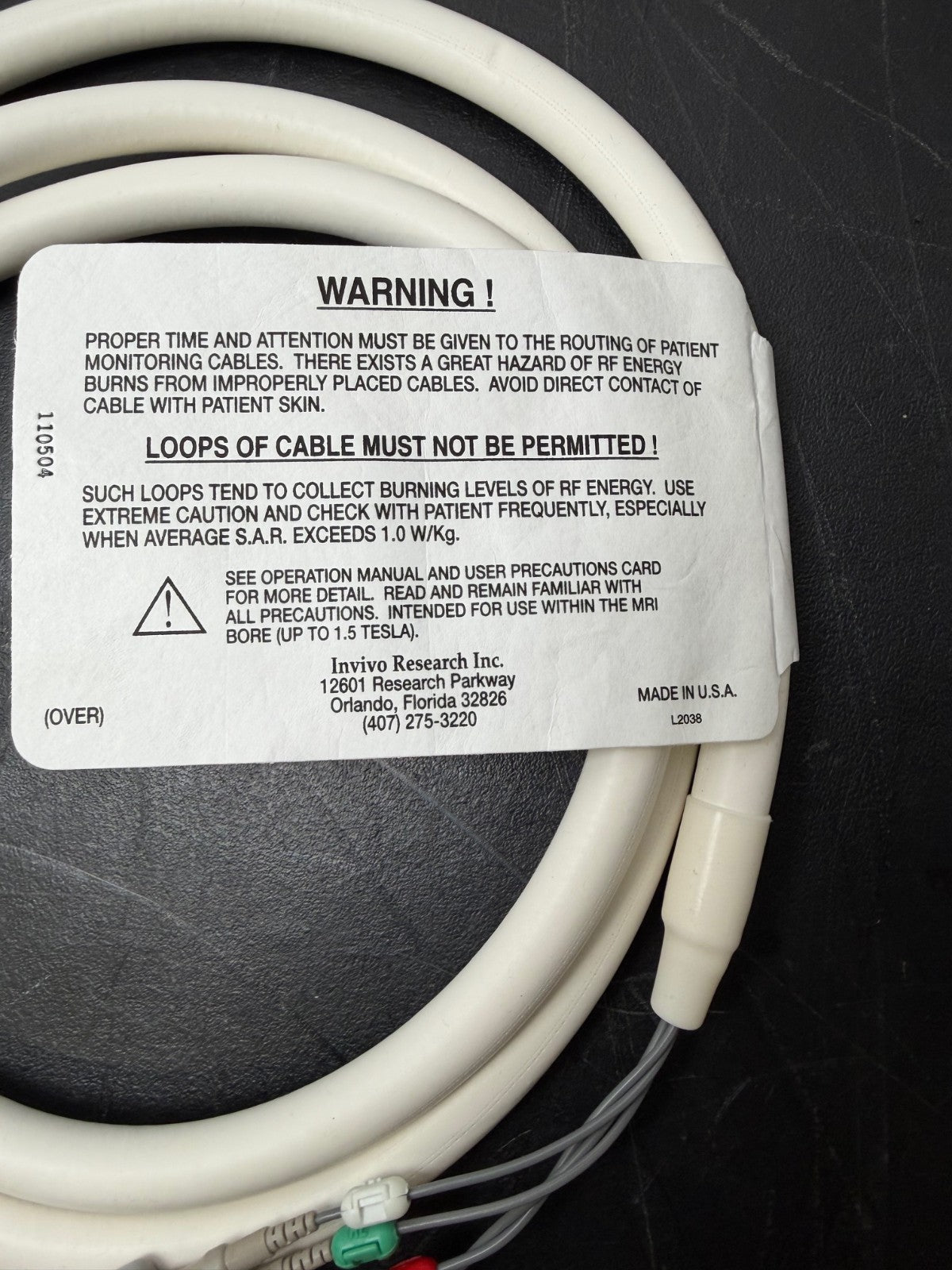 INVIVO MRI ECG 9240A / CABLE 9240B