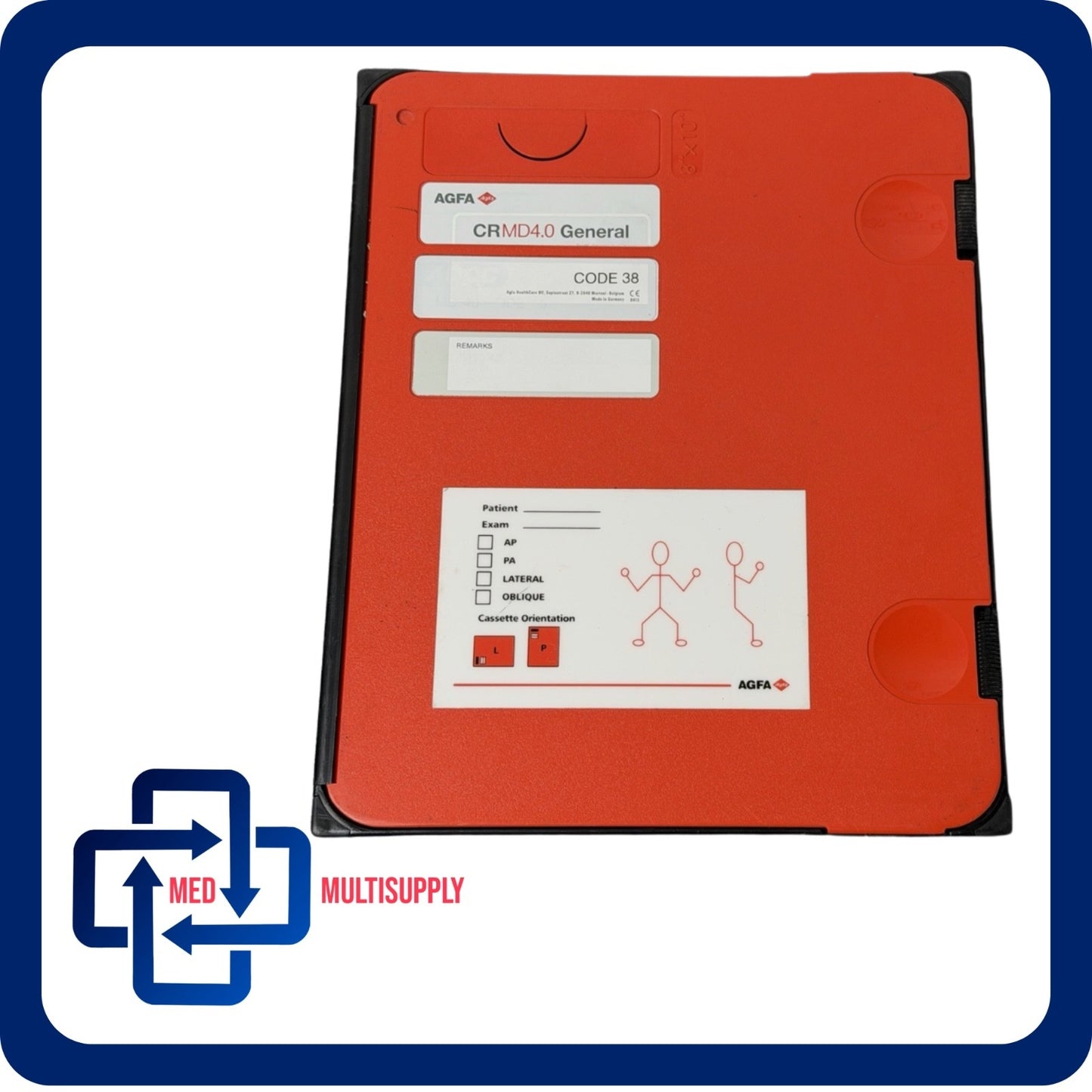 AGFA CR MD4.0 General X-Ray Film Cassette Imaging Plate 8"x10" - Code 37