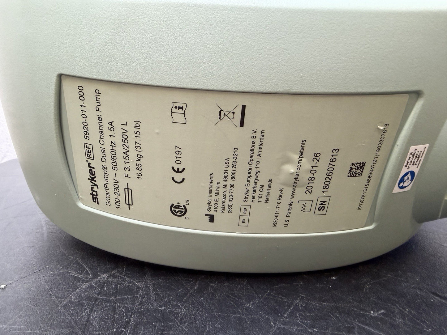 Stryker SmartPump Dual Channel Tourniquet System, REF 5920-11