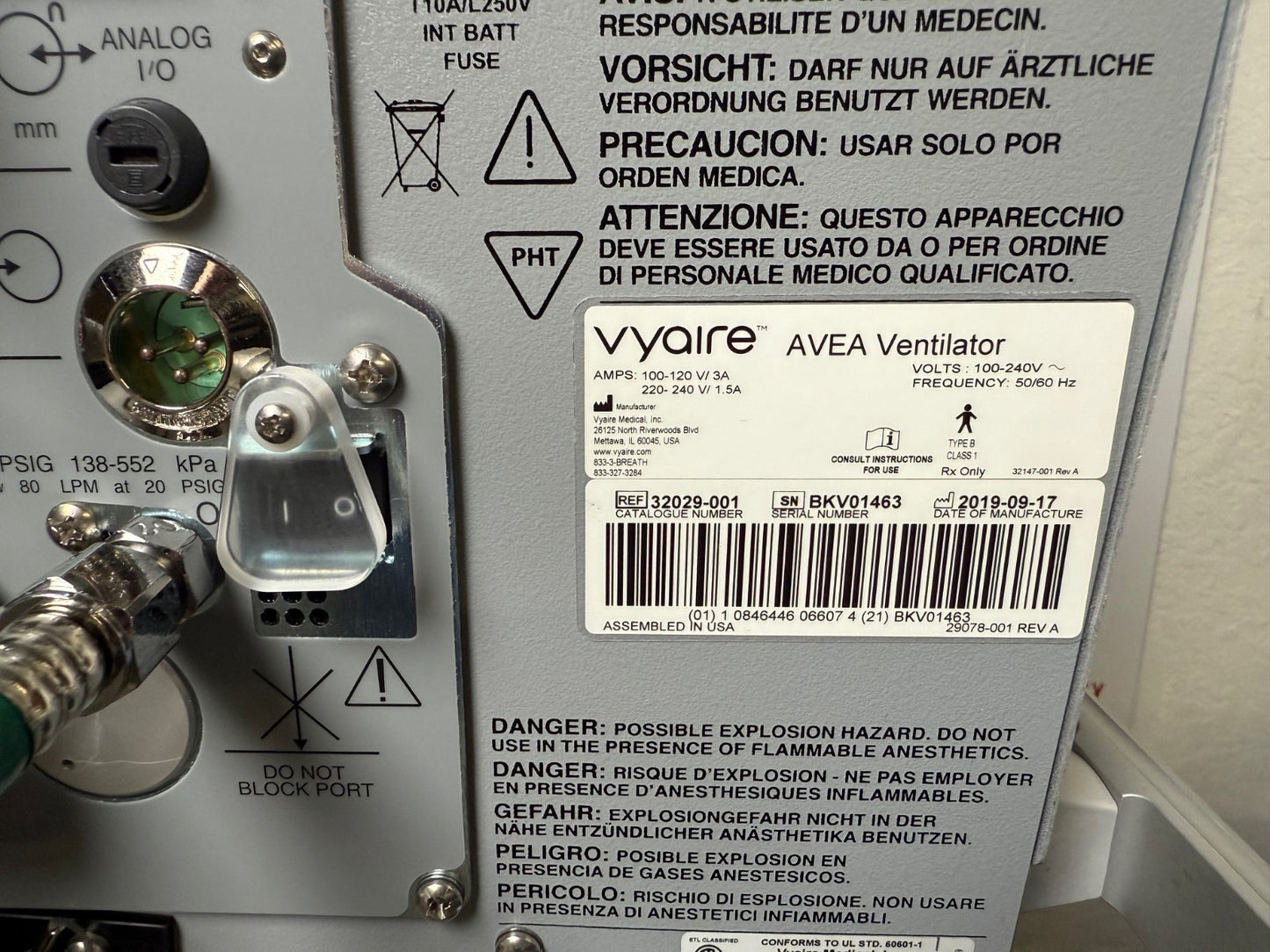 VYAIRE AVEA 32029-001 MONITOR