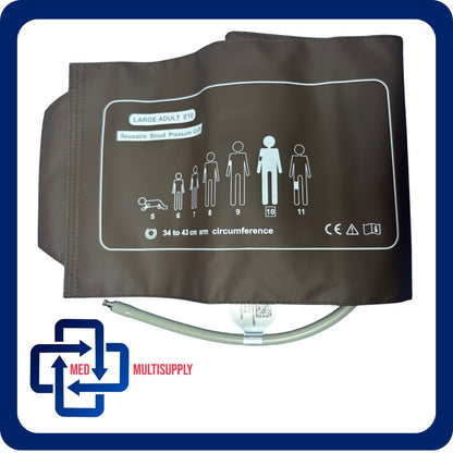 EDAN /Medtronic Physio Control NIBP Cuff - (34-43CM - L  ADULT E10)*Plug & Play*