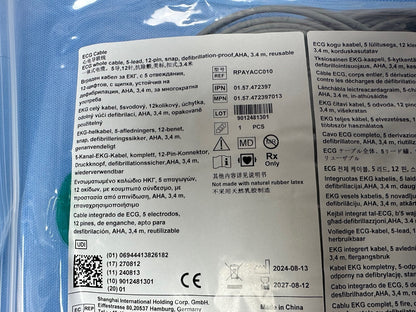 EDAN / Medtronic  ECG Cable 5 Lead 12 Pin AHA 3.4m / RPAYACC010/01.57.472397013