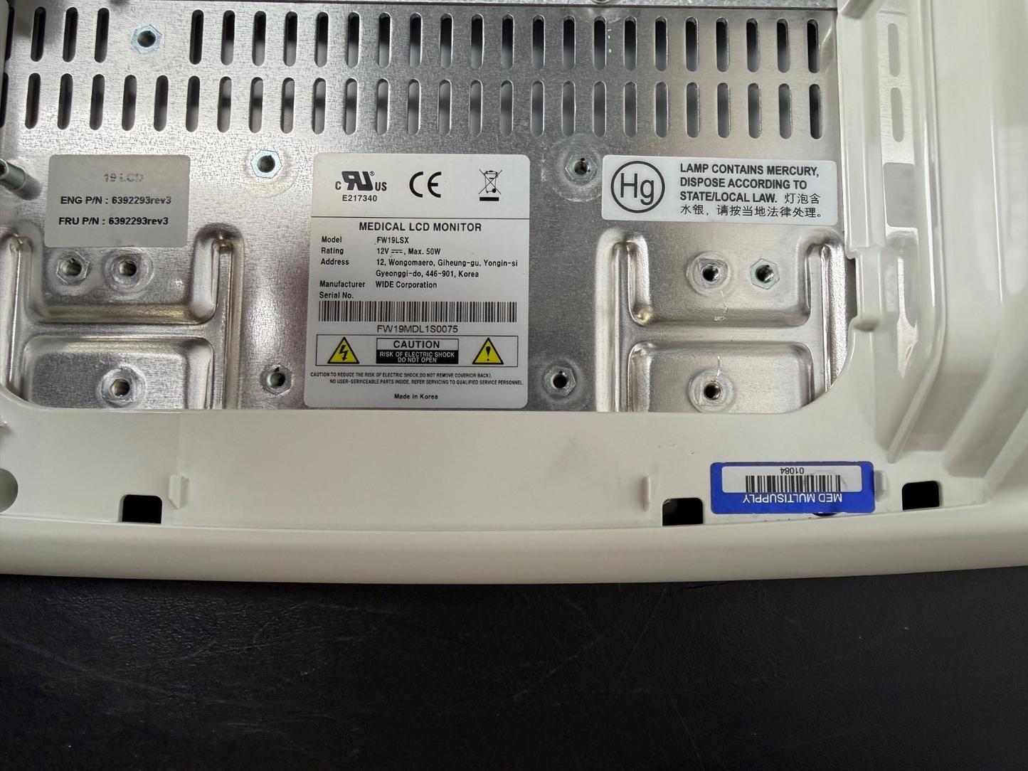 GE Logiq S7 Expert Ultrasound - MONITOR - FW19LSX