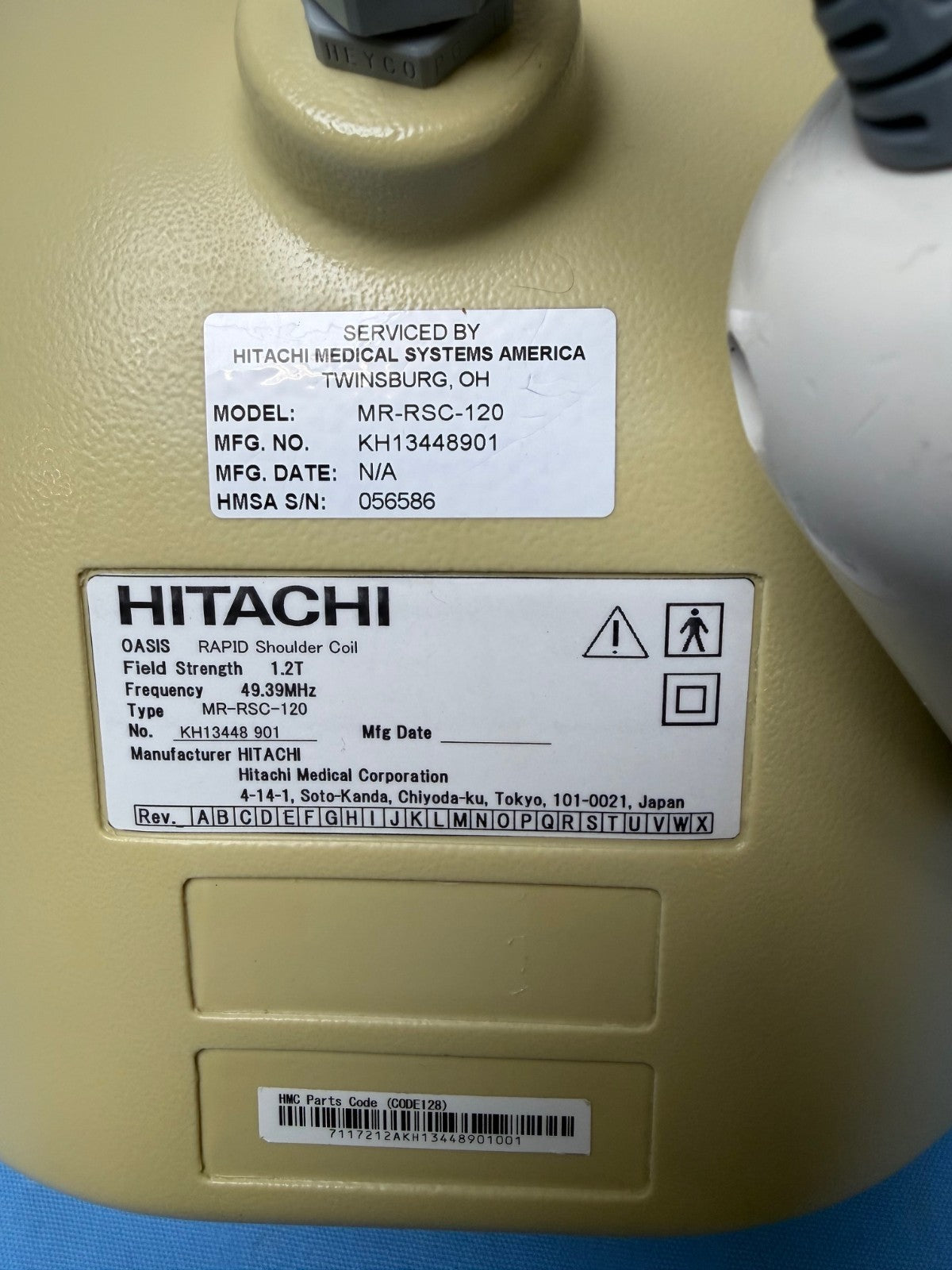 HITACHI MRI OASIS RAPID SHOUDER COIL - MR-RSC-120 - KH13448901