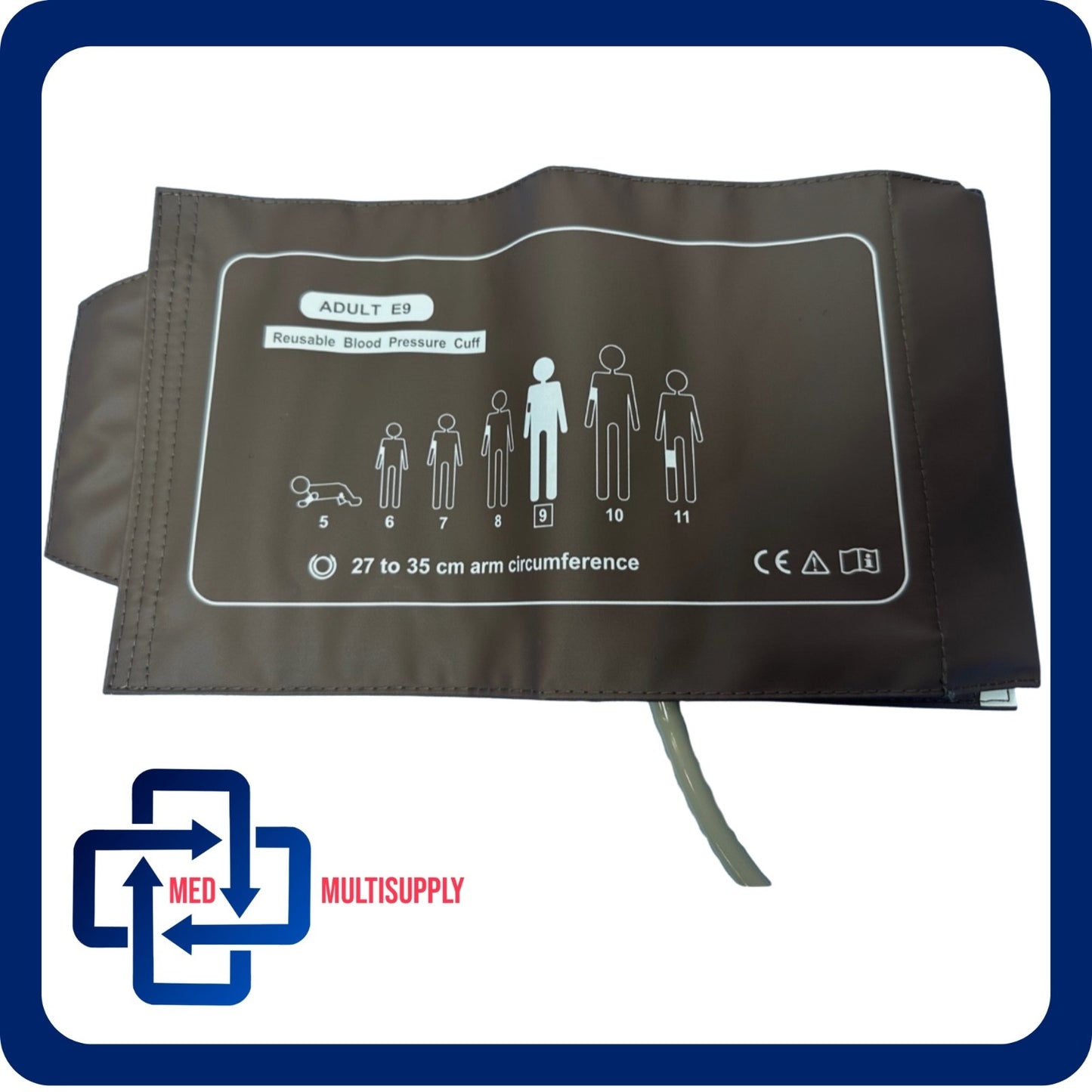 EDAN / Medtronic Physio Control NIBP Cuff - (27-35CM - ADULT E9) *Plug & Play