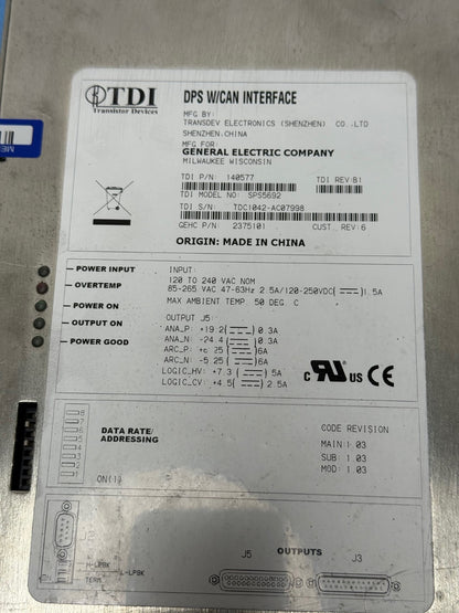 GE TDI DPS with CAN Interface Digital Detector Power Supply 2375101  /TDI 140577