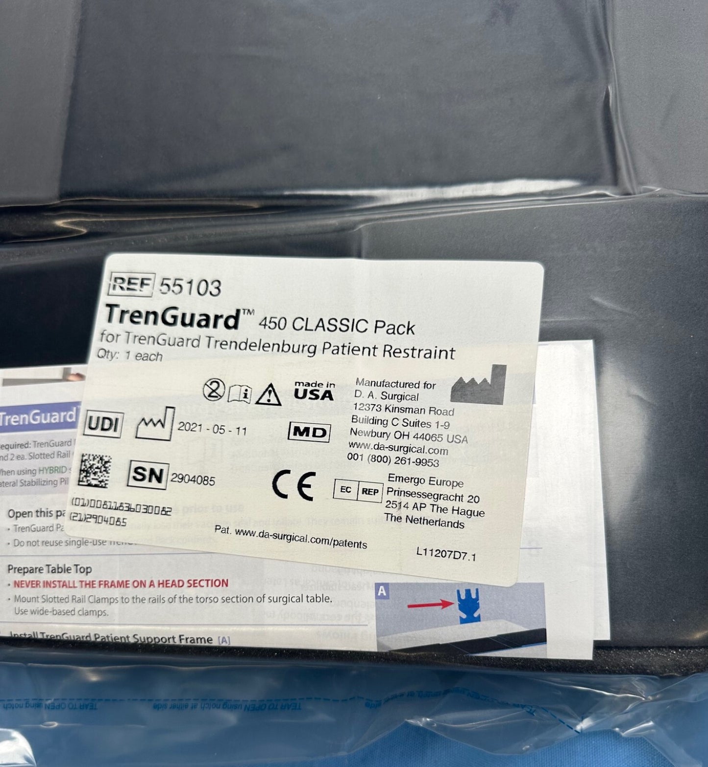 TrenGuard 450 CLASSIC Standard Procedure Pack Trendelenburg Patient Restraint