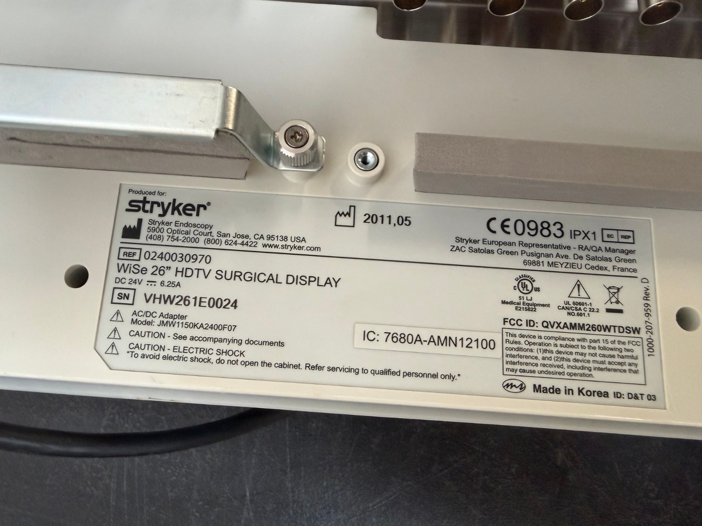 Stryker Ref 240-030-950 Vision Elect 26" HDTV