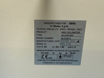 GE AMX4 - Collimator 46-270615P3