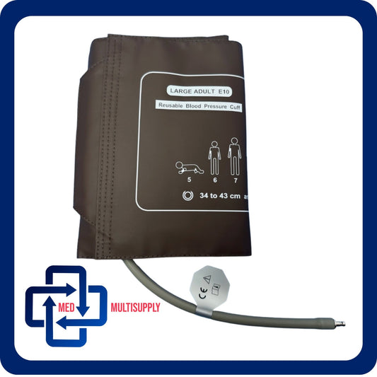 EDAN /Medtronic Physio Control NIBP Cuff - (34-43CM - L  ADULT E10)*Plug & Play*