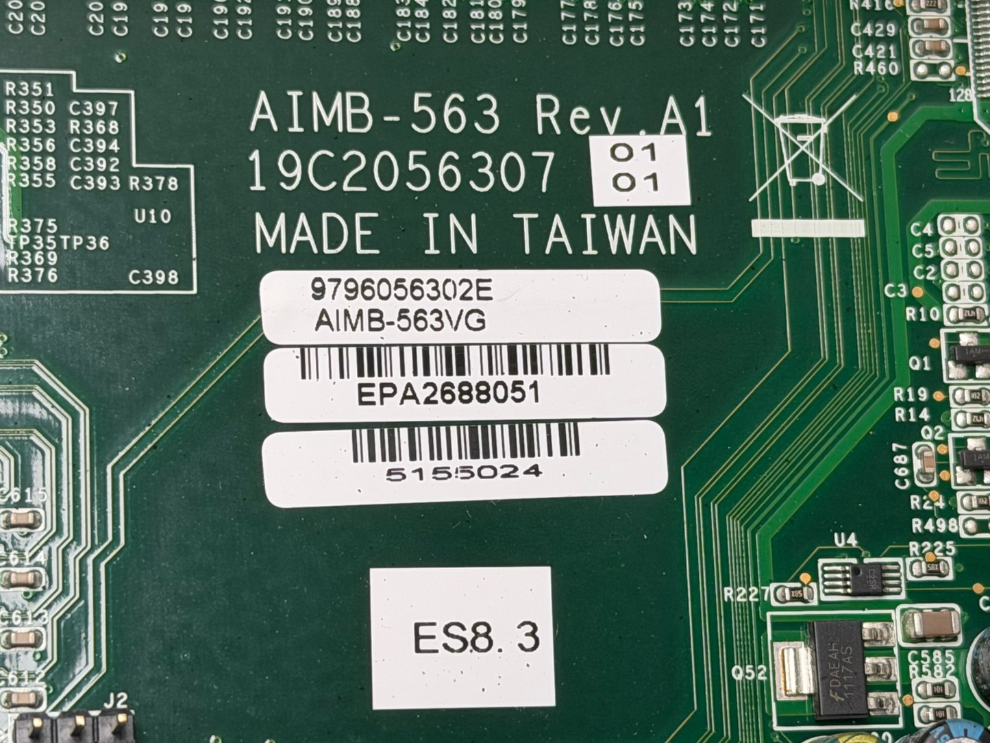 GE LOGIQ E9 -  MOTHER BOARD AIMB-563 - 19C2056307 - 9796056307